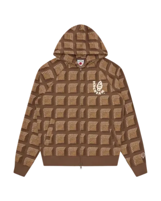Chocolate waffle zip through hood
