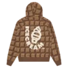 Chocolate waffle zip through hood Chocolate waffle zip through hood