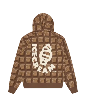 Chocolate waffle zip through hood