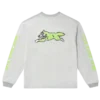 Damaged cotton ls t-shirt running dog