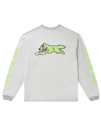 Damaged cotton ls t-shirt running dog