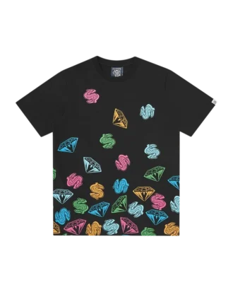 Diamonds & dollars jumble t-shirt