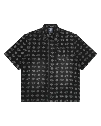 Diamonds & dollars oversized denim shirt