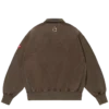 Emboridered logo damaged half zip sweatshirt
