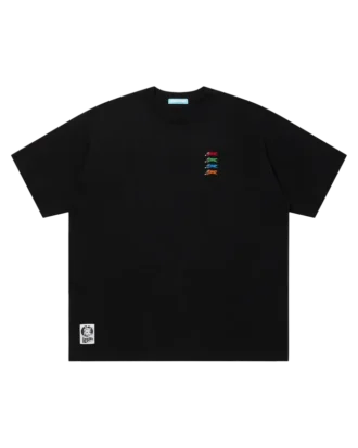 Embroidered logo cotton t-shirt running dog