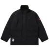 Embroidered logo nylon coat