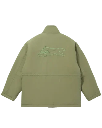 Embroidered logo nylon coat