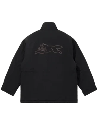 Embroidered logo nylon coat