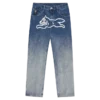 Fade out running dog double scoop denim pants Fade out running dog double scoop denim pants