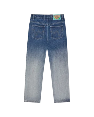 Fade out running dog double scoop denim pants