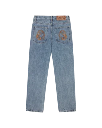 Faded arch logo denim pants Faded arch logo denim pants
