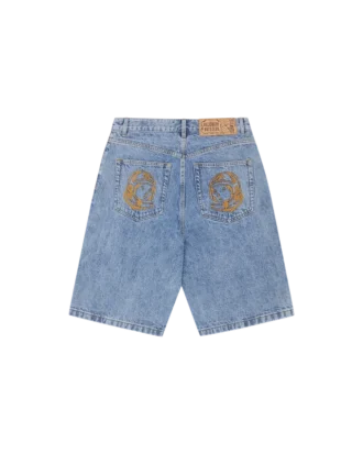 Faded arch logo denim shorts Faded arch logo denim shorts
