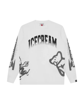 Halftone multi logo ls t-shirt