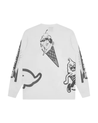 Halftone multi logo ls t-shirt