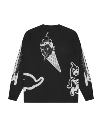 Halftone multi logo ls t-shirt
