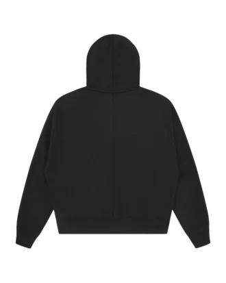 Large script logo zip through hood