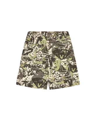 Overlay camo cotton cargo shorts