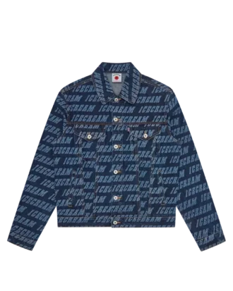 Repeat logo denim trucker jacket