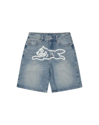 Running dog denim shorts