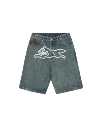 Running dog denim shorts