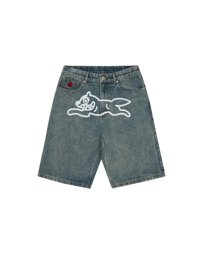 Running dog denim shorts Running dog denim shorts