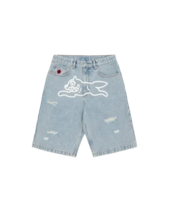 Running dog denim shorts