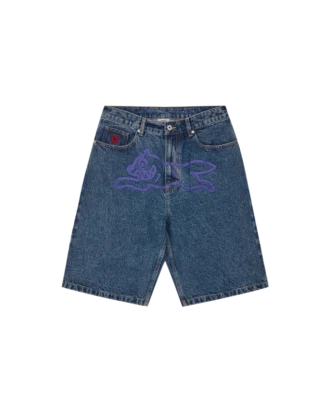 Running dog denim shorts