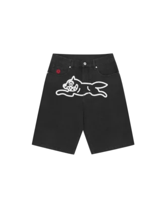 Running dog denim shorts