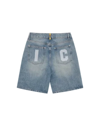 Running dog denim shorts