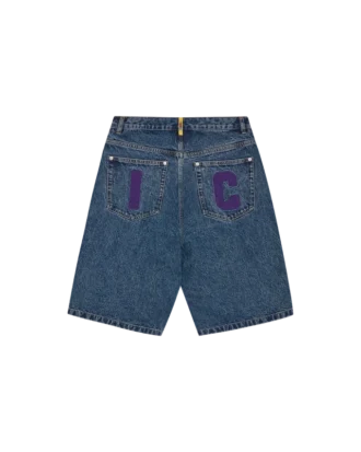 Running dog denim shorts