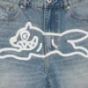 Running dog denim shorts