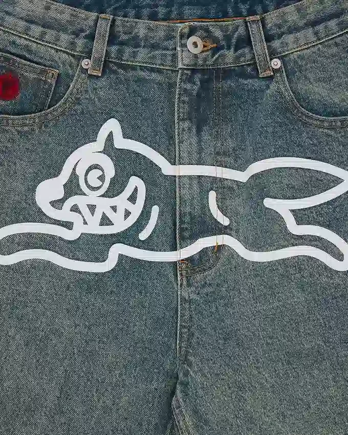 Running dog denim shorts Running dog denim shorts