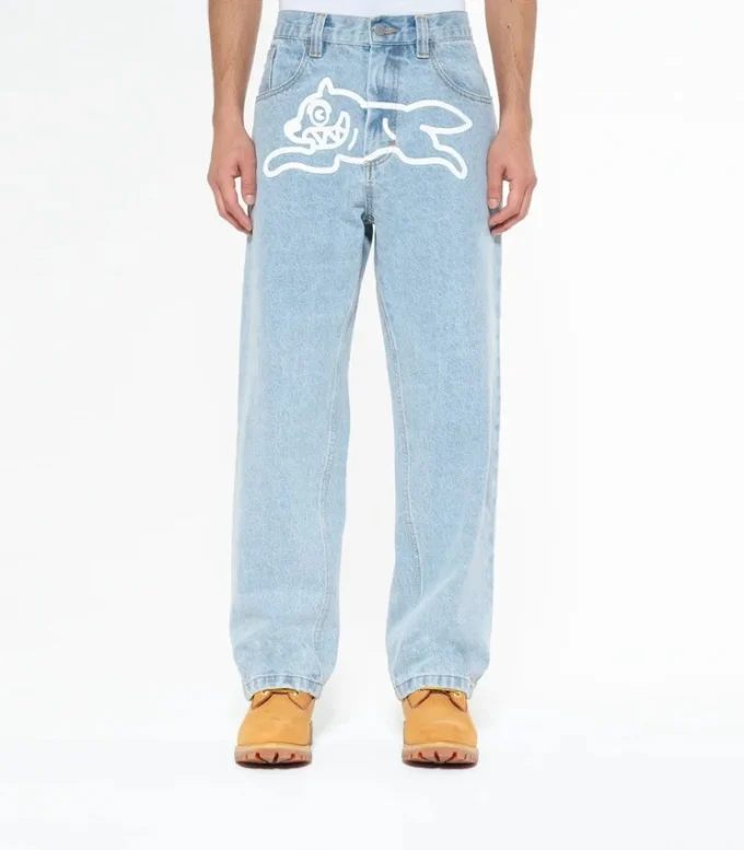 Running dog double scoop denim pant