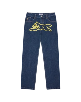 Running dog double scoop denim pants