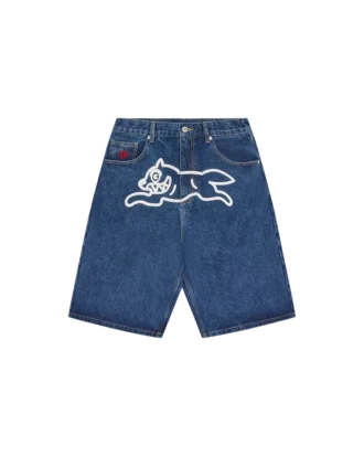 Running dog triple scoop denim shorts