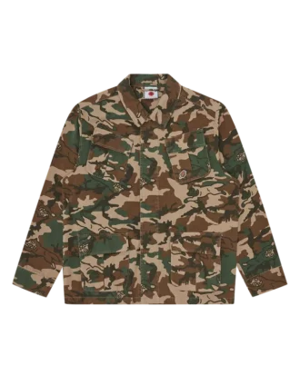 Running dog woodland camo field jacket