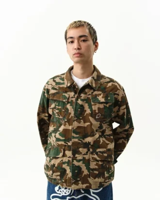 Running dog woodland camo field jacket