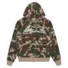Running dog woodland camo zip through hood