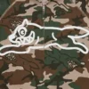 Running dog woodland camo zip through hood