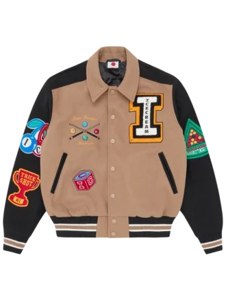 Trick shot collared varsity jacket