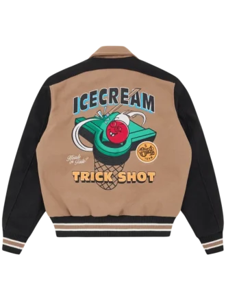 Trick shot collared varsity jacket