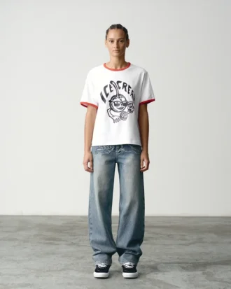 Womens cherry ringer t-shirt