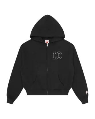 Womens crystal zip through hood