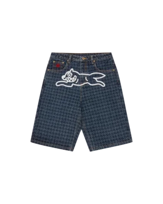 Womens houndstooth running dog jorts