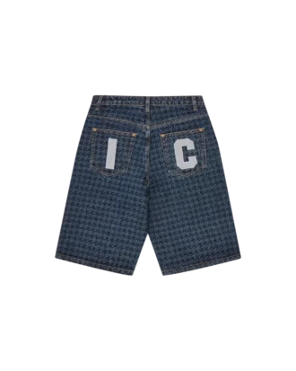 Womens houndstooth running dog jorts