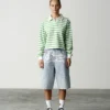 Womens popsicle striped cropped rugby shirt Womens popsicle striped cropped rugby shirt