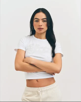 Womens script chaser baby tee