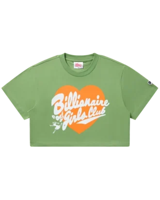 Womens script heart cropped tee