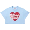 Womens script heart cropped tee
