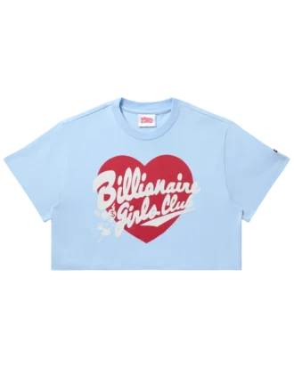 Womens script heart cropped tee